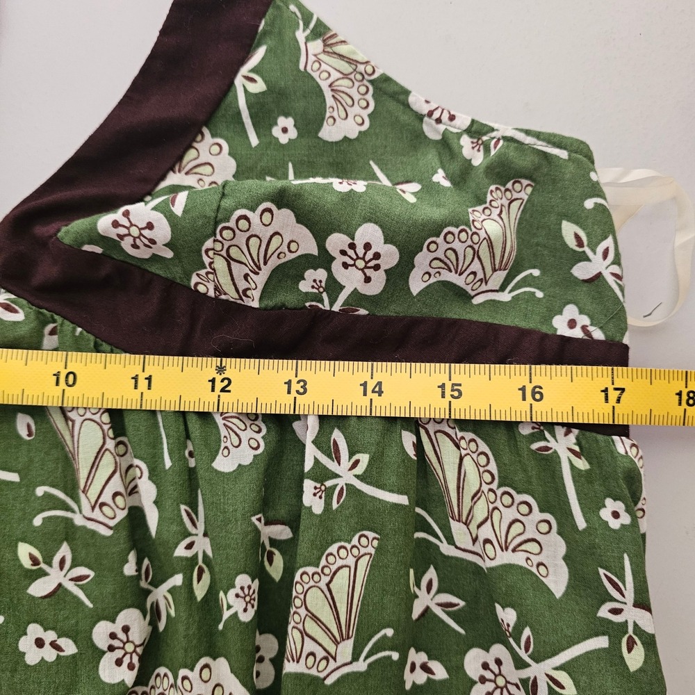 Vintage L Maxi Dress Green Butterfly Floral Halter Boho Fairygrunge 90s Granola - Picture 6 of 7